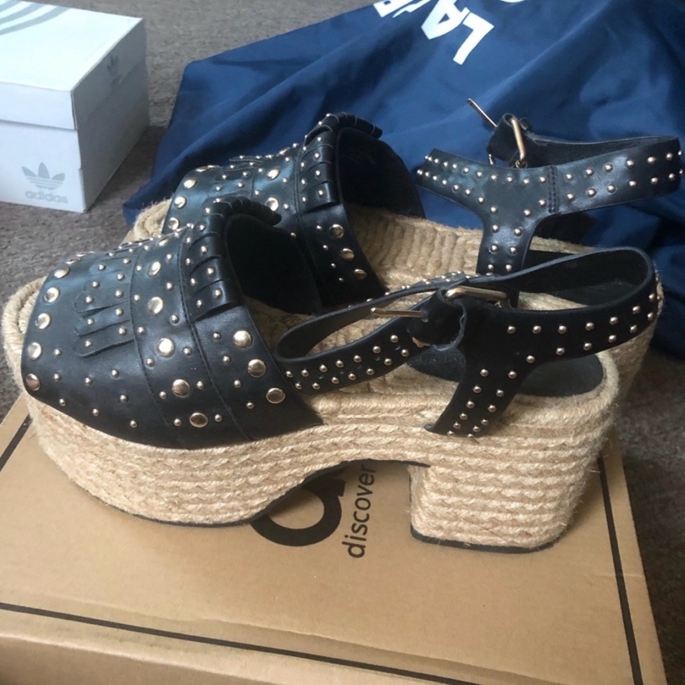ASOS Black Studded Platform Sandals